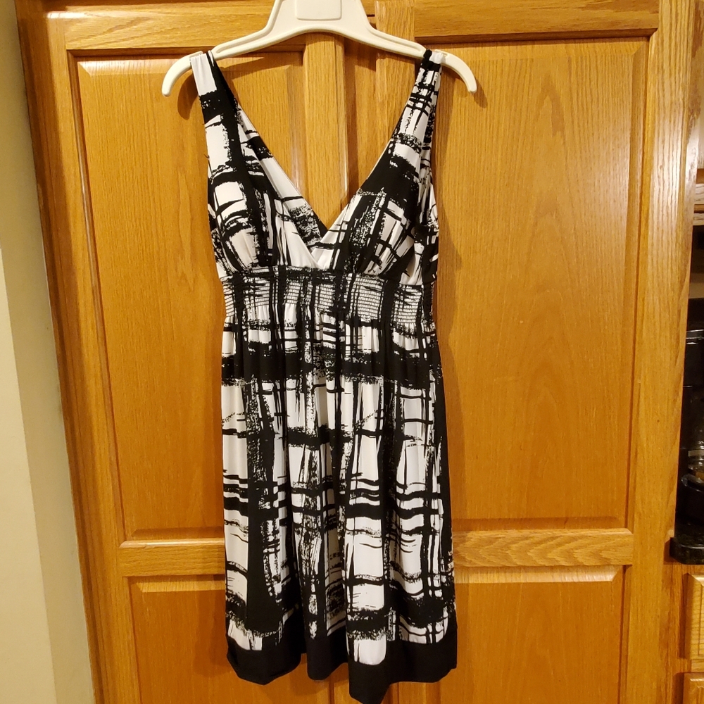 Black and White Halter Dress